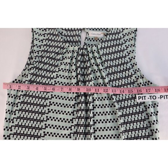 Calvin Klein Women's Sleeveless Top Size Medium Geometric Pattern - Picture 12 of 14